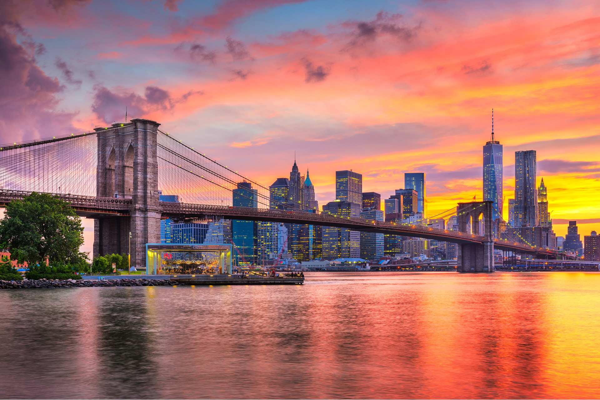 Sunset over the river from the Caliber yacht