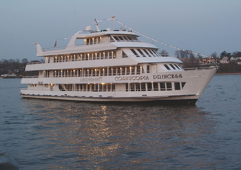 Cornucopia Princess yacht sailing in the Hudson river at a lovely evening